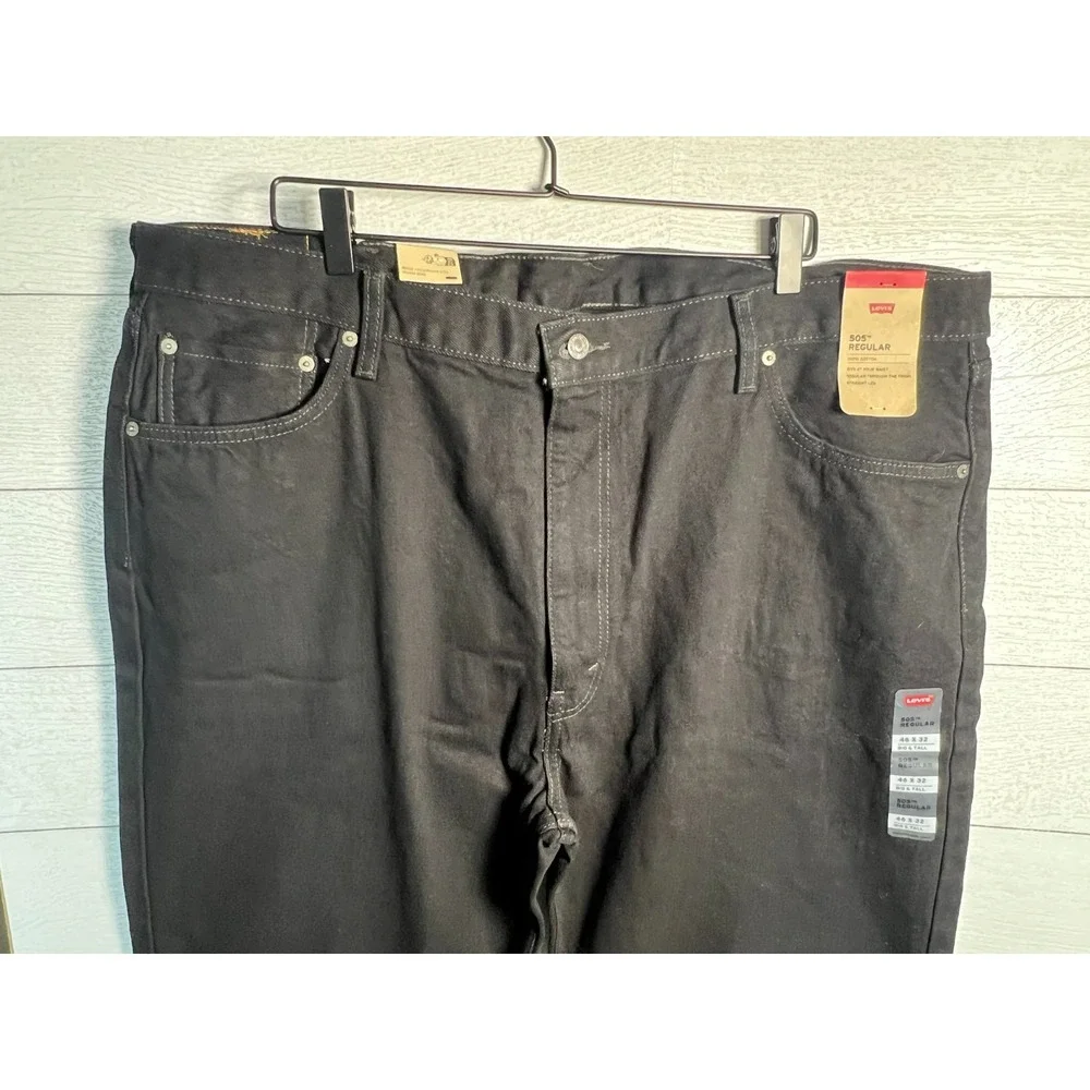 Levi's NEW 46x32 505 Regular Big & Tall Black Jeans NWT